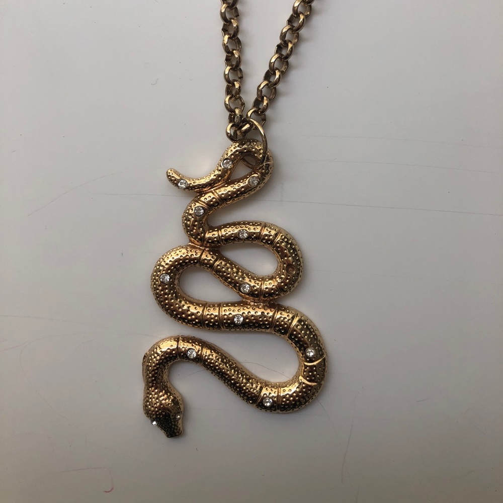 Gold serpent necklace